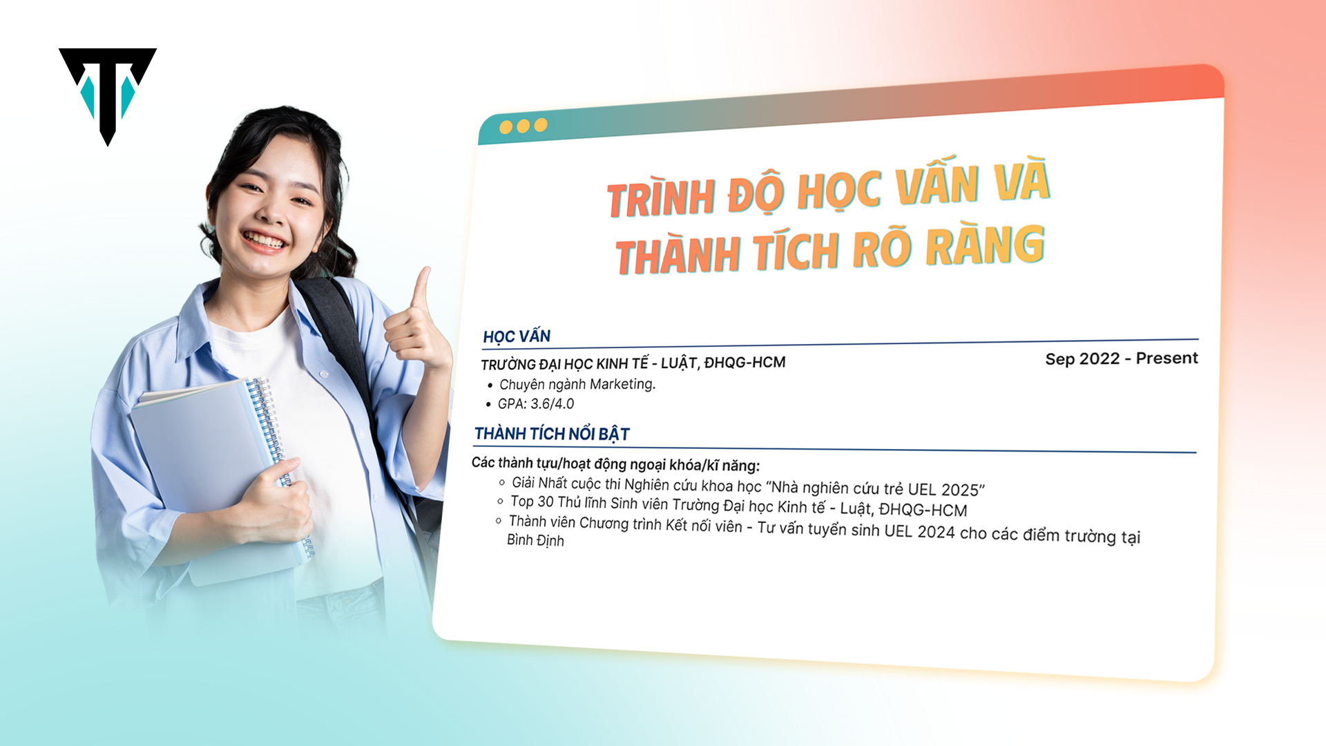 Hình ảnh CV cùng trình độ học vấn và những thành tích một cách chi tiết